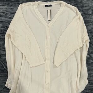 L/S Button Front Cardi with Dropped By Soncy
